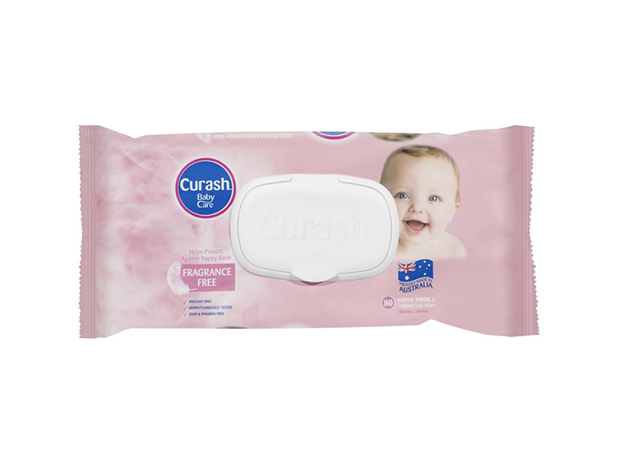 Curash Baby Wipes Fragrance Free 80 Pack