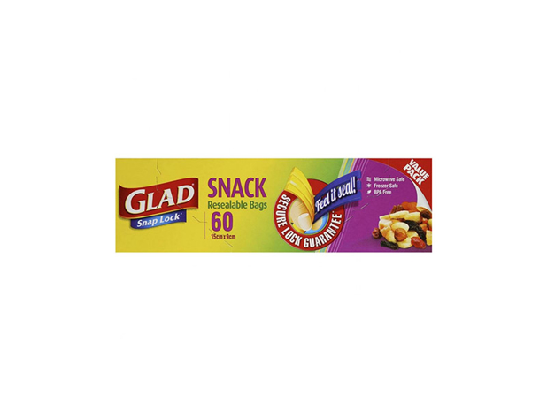 Glad Resealable Snack Bags 60 Pack