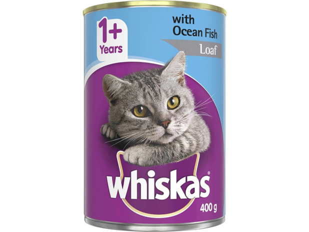 Whiskas Adult Wet Cat Food Ocean Fish Loaf Can 400g