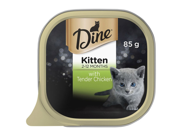 Dine Kitten Wet Cat Food Tender Chicken Loaf Tray 85g