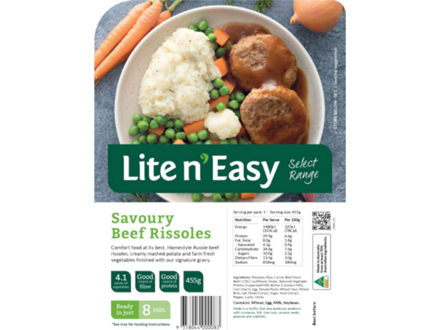 Lite n' Easy Savoury Beef Rissoles 455g