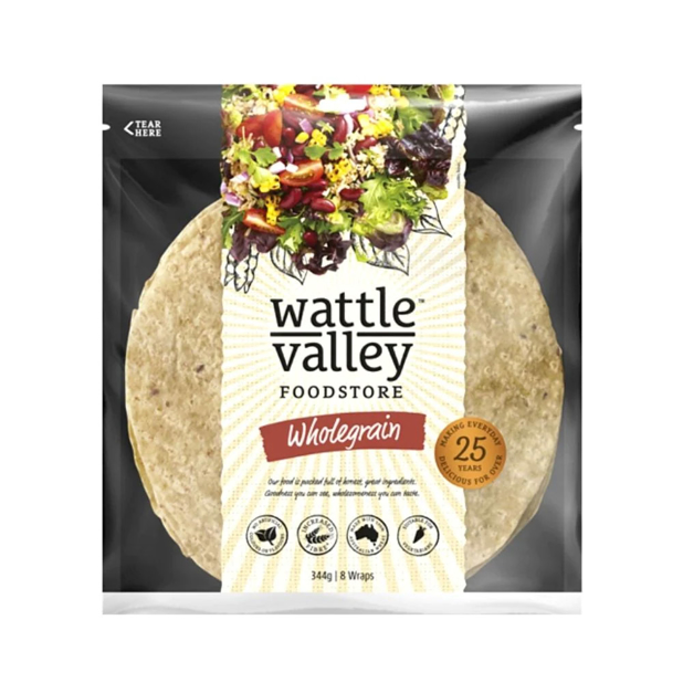 Wattle Valley Soft Wholegrain Wraps 344g