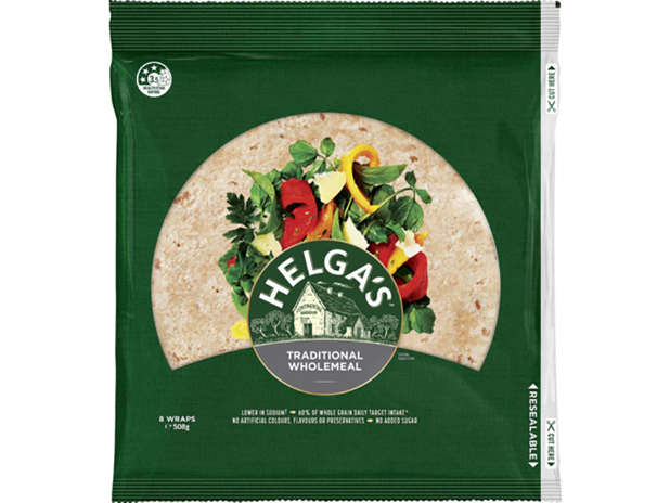 Helga's Traditional Wholemeal Wrap 8pk 508g