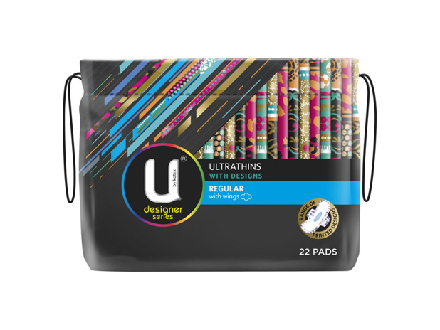 U By Kotex Regular Designer Series Ultrathins With Wings 22 Pack