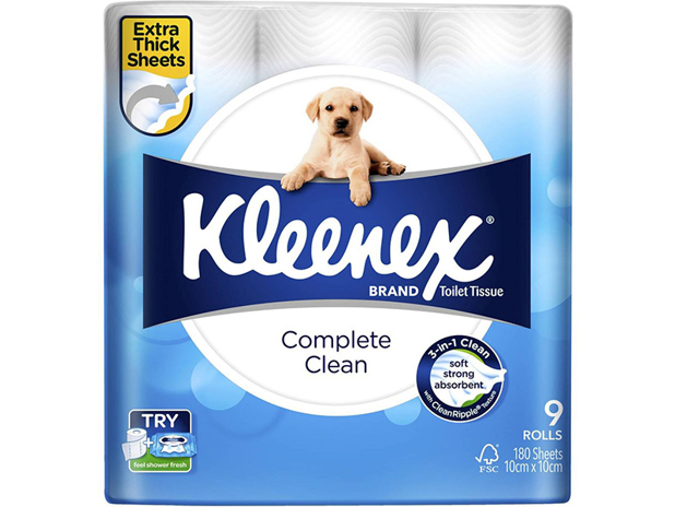 Kleenex Complete Clean Toilet Tissue 9 Pack