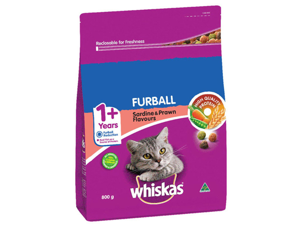 Whiskas Adult Furball Sardine & Prawn 800g