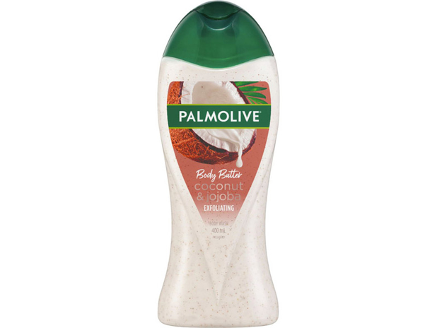 Palmolive Body Butter Coconut & Jojoba Body Wash, Exfoliating Scrub with Real Fruit Seeds 400 Millil