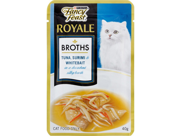 Fancy Feast Royale Broths Tuna, Surimi & Whitebait 40g